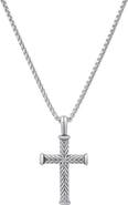 HMY JEWELRY Men's Stainless Steel Twisted Cross Pendant Necklace