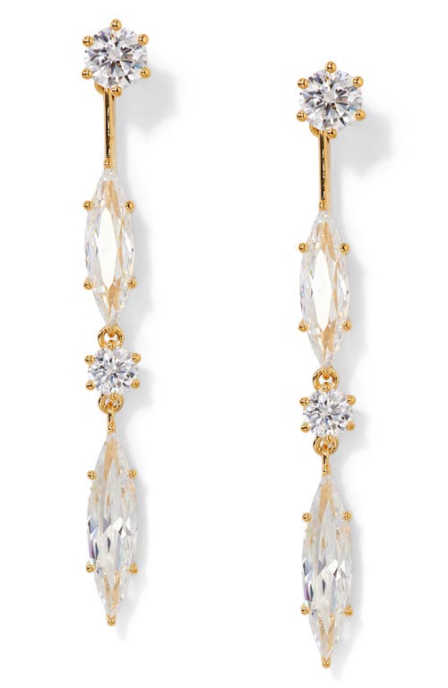 Nadri Beatrix Mixed Cubic Zirconia Front/back Earrings In Gold