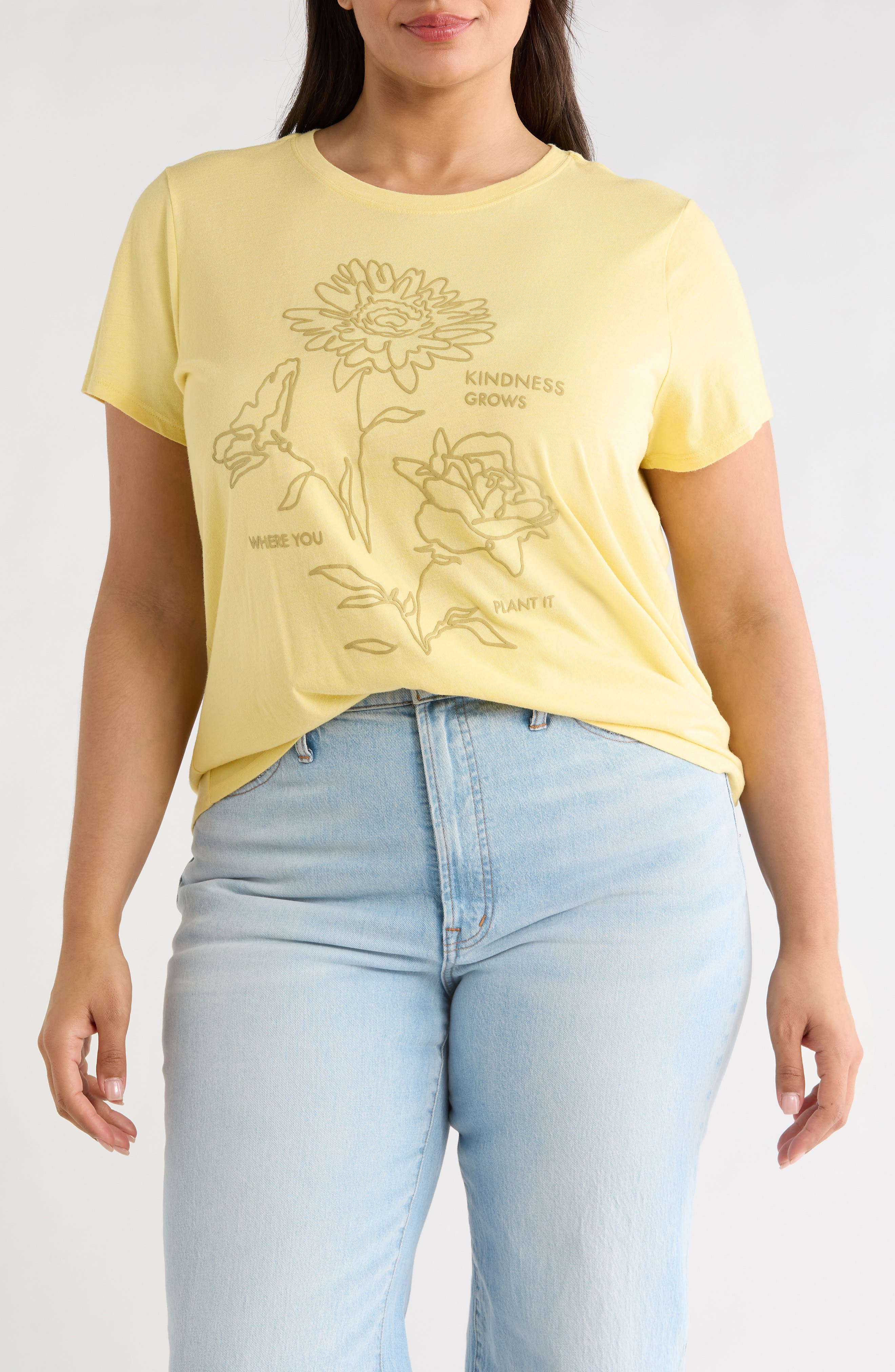 Lucky Brand Floral Frame Short Sleeve T-Shirt
