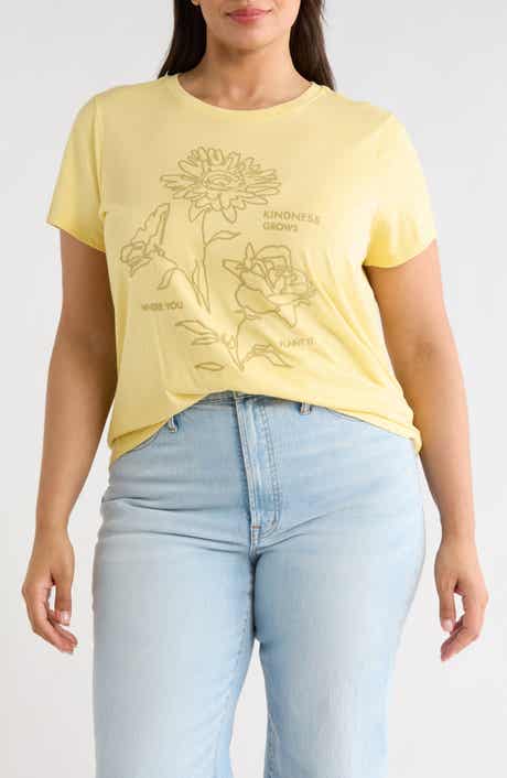 Lucky Brand Floral Frame Short Sleeve T-Shirt