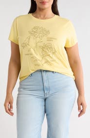 Lucky Brand Floral Frame Short Sleeve T-Shirt