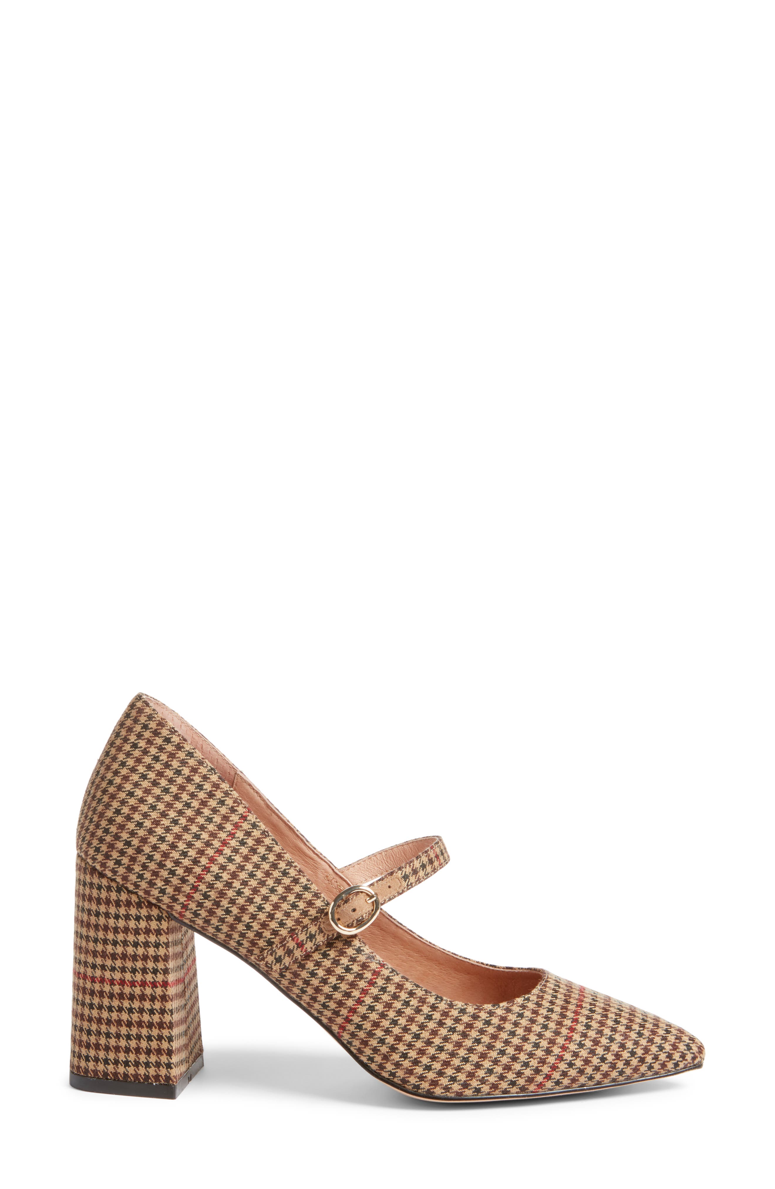 x Atlantic-Pacific Helenah Mary Jane Pump (Nordstrom Exclusive), Alternate, color, BROWN MULTI PLAID FABRIC