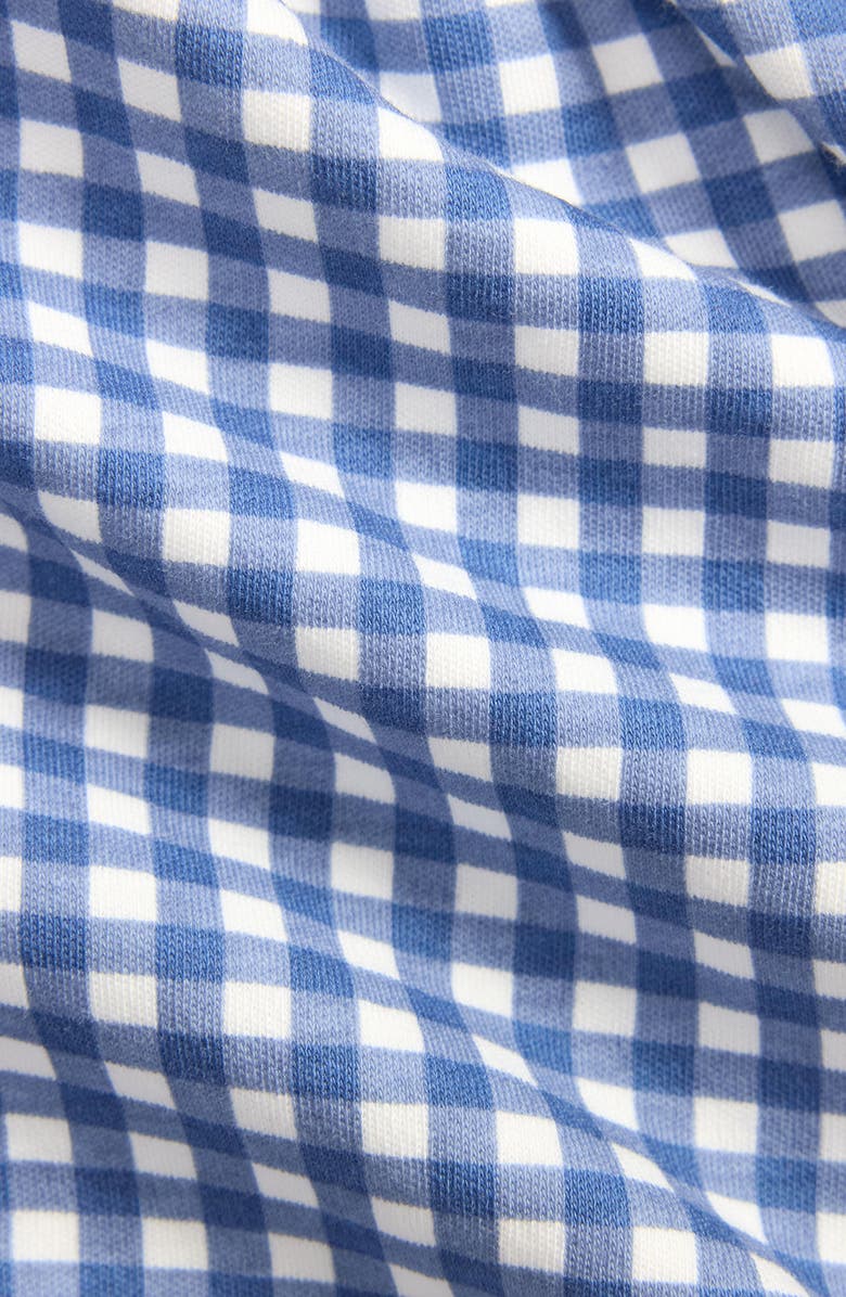 Ralph Lauren Kids' Polo Collar Cotton Romper & Gingham Pinafore Dress Set, Alternate, color, Baby Gingham Blue W/ White