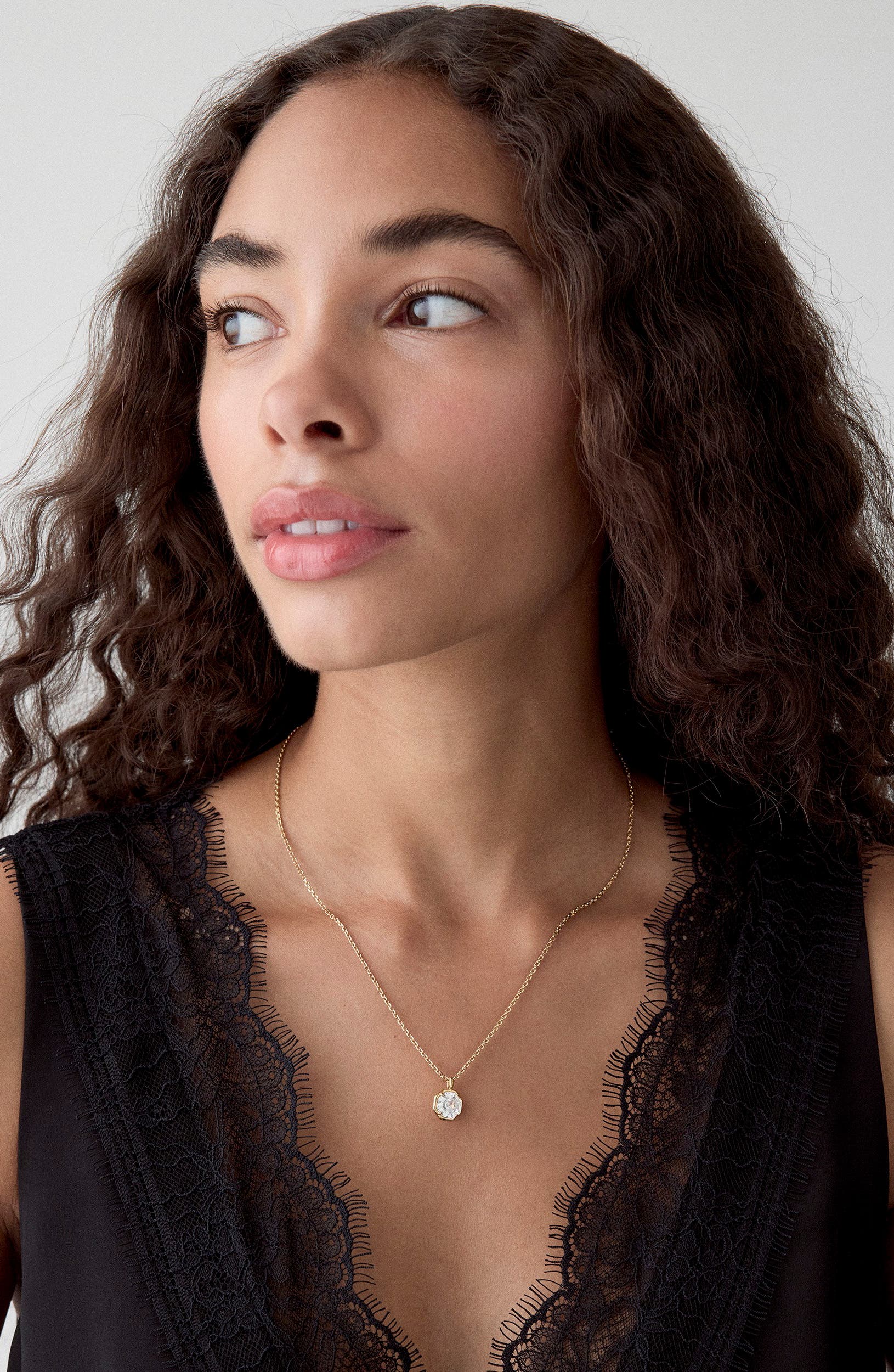 Kate Spade New York Opulence Cubic Zirconia Octagon Pendant Necklace ...