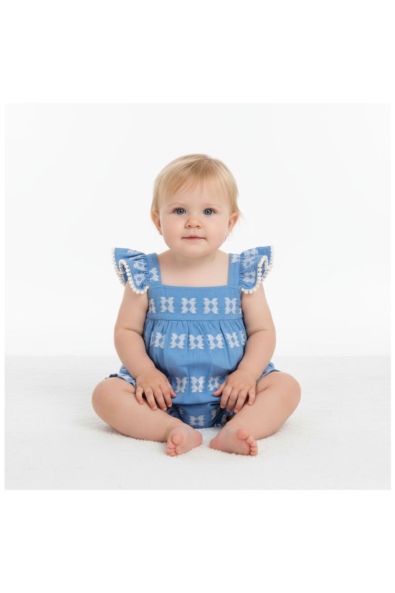 Chloe Baby Romper, Alternate, color, Sky Blue