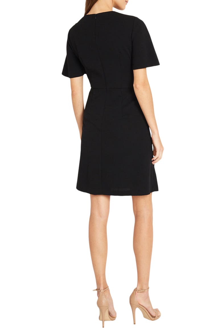 Tie Waist Crepe Dress, Alternate, color, BLACK