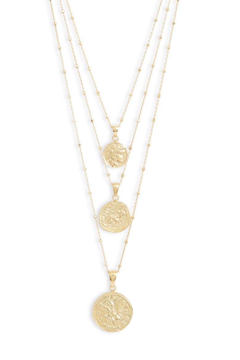 Adina’s Jewels Coin Set of 3 Necklaces, Main, color, GOLD