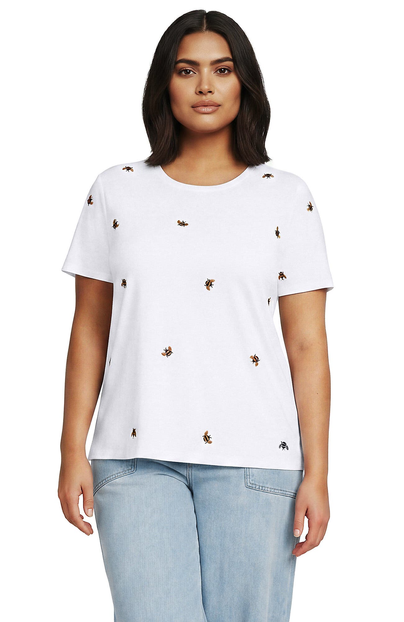 Bee Embroidery/White