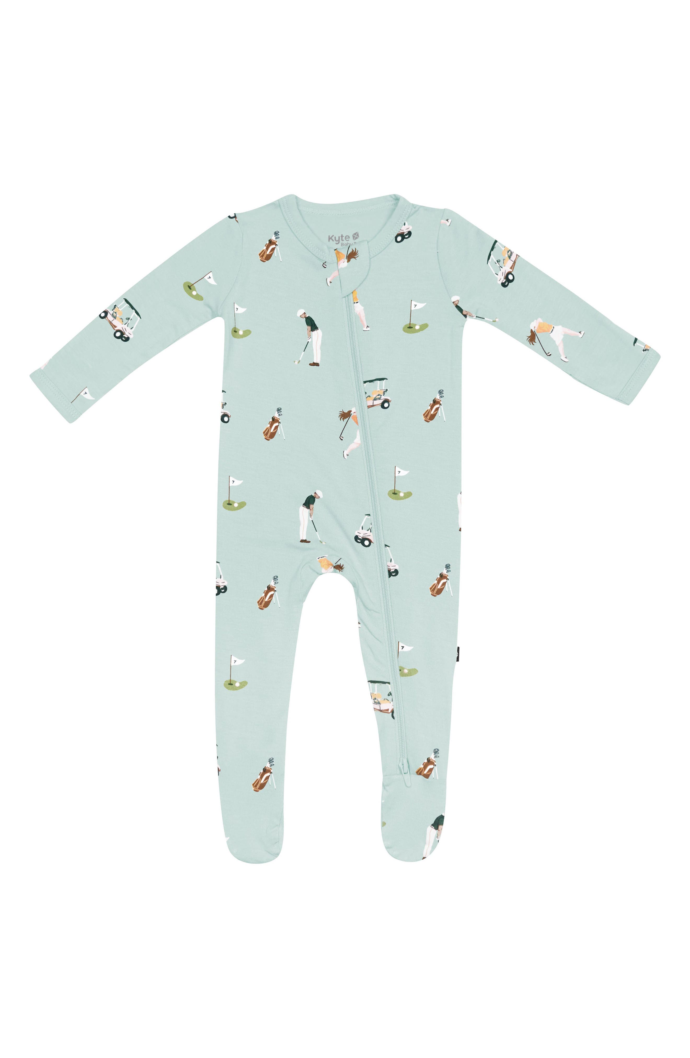 Kyte Baby Golf Zip-up Footie In Green