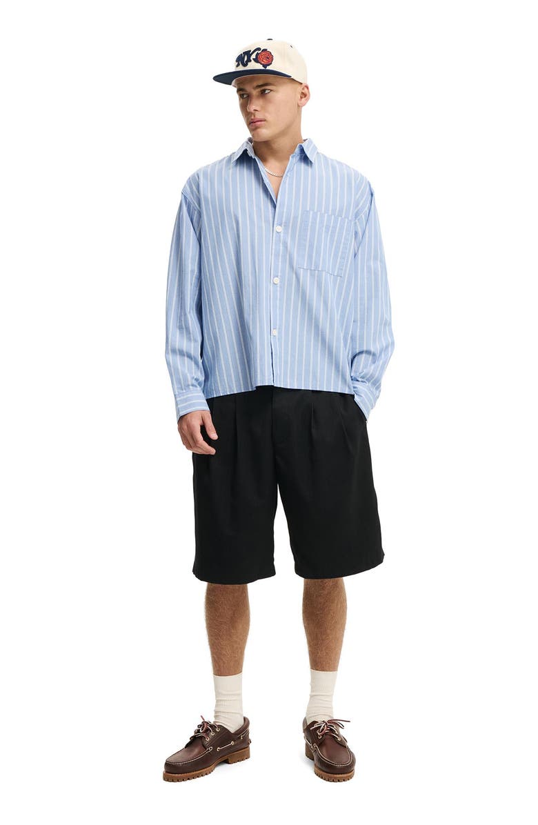 Cotton On Men's Super Baggy Pleated Short, Alternate, color, Black