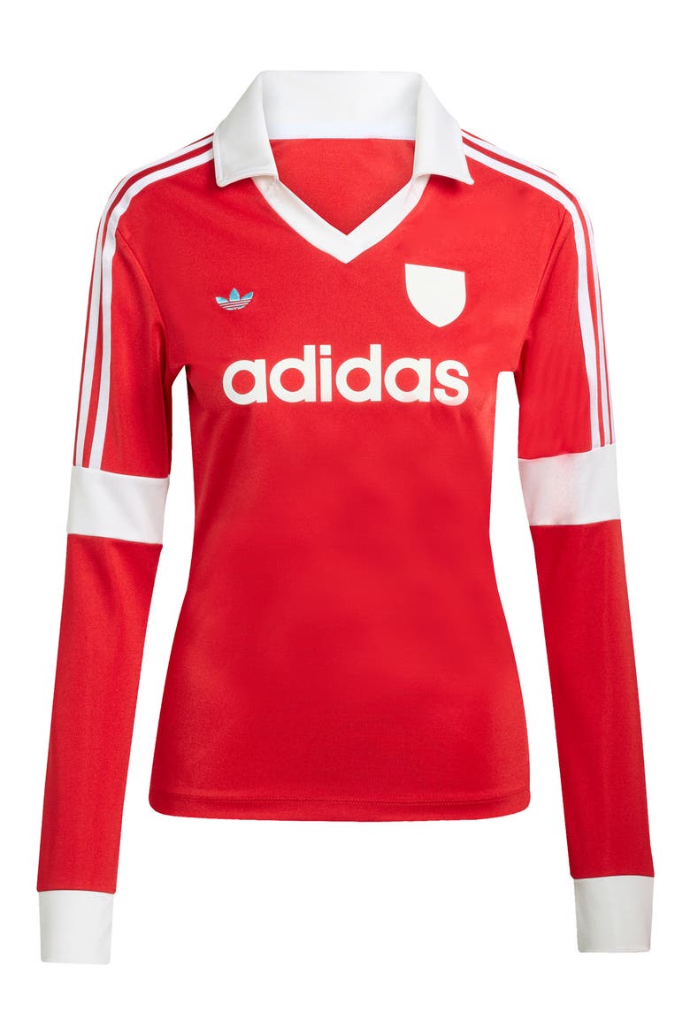 Graphic Long Sleeve Football Jersey, Alternate, color, BETTER SCARLET