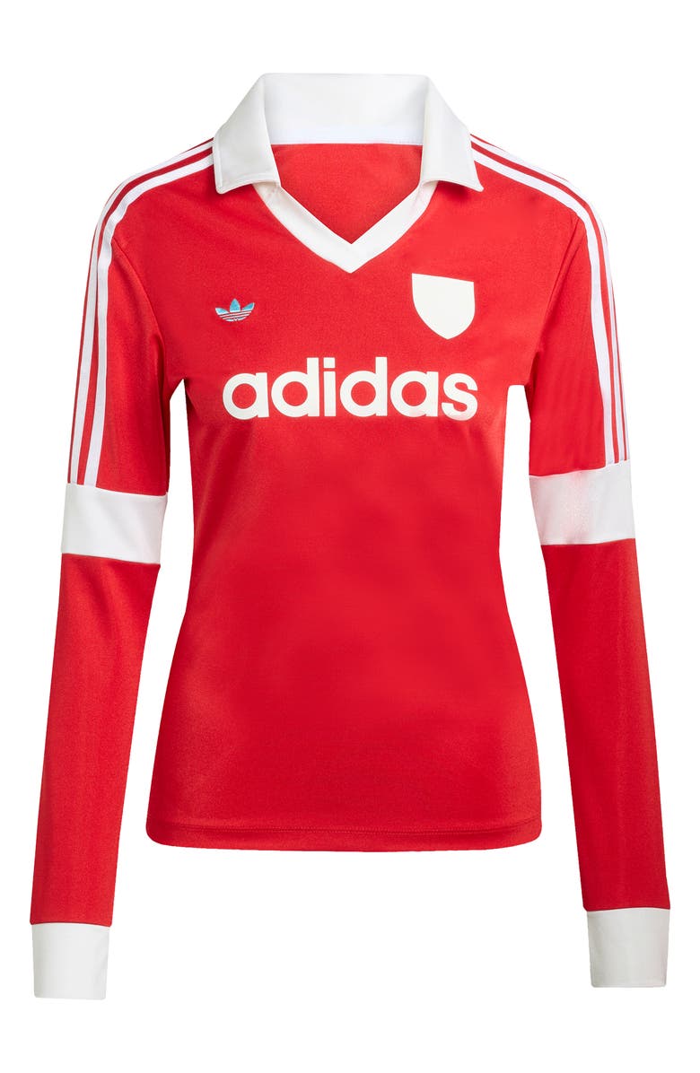 adidas Graphic Long Sleeve Football Jersey, Alternate, color, Better Scarlet