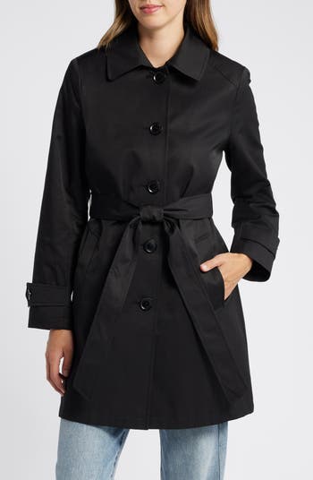 Sam Edelman Black Military Style Trench Coat With Rhinestone Detail Size fashion L. NEW