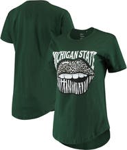 PRESSBOX Women's Pressbox Green Michigan State Spartans Wild Lips Core T-Shirt