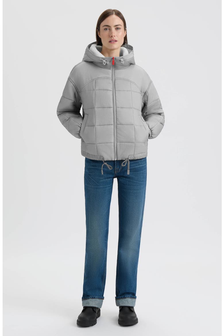 Camille Crinkle Puffer Jacket, Alternate, color, SILVER GREY