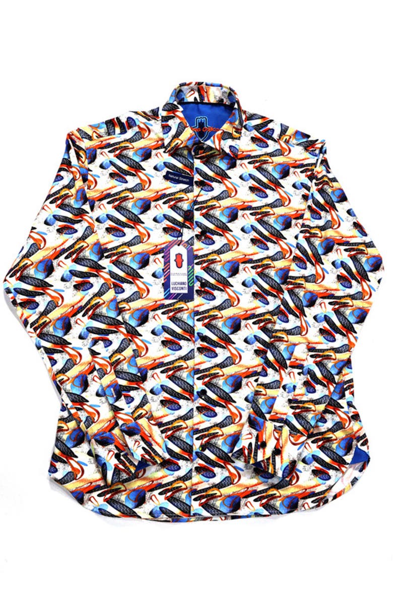 Luchiano Visconti Multicolor Oblong Shape Shirt Signature Collection, Main, color, 