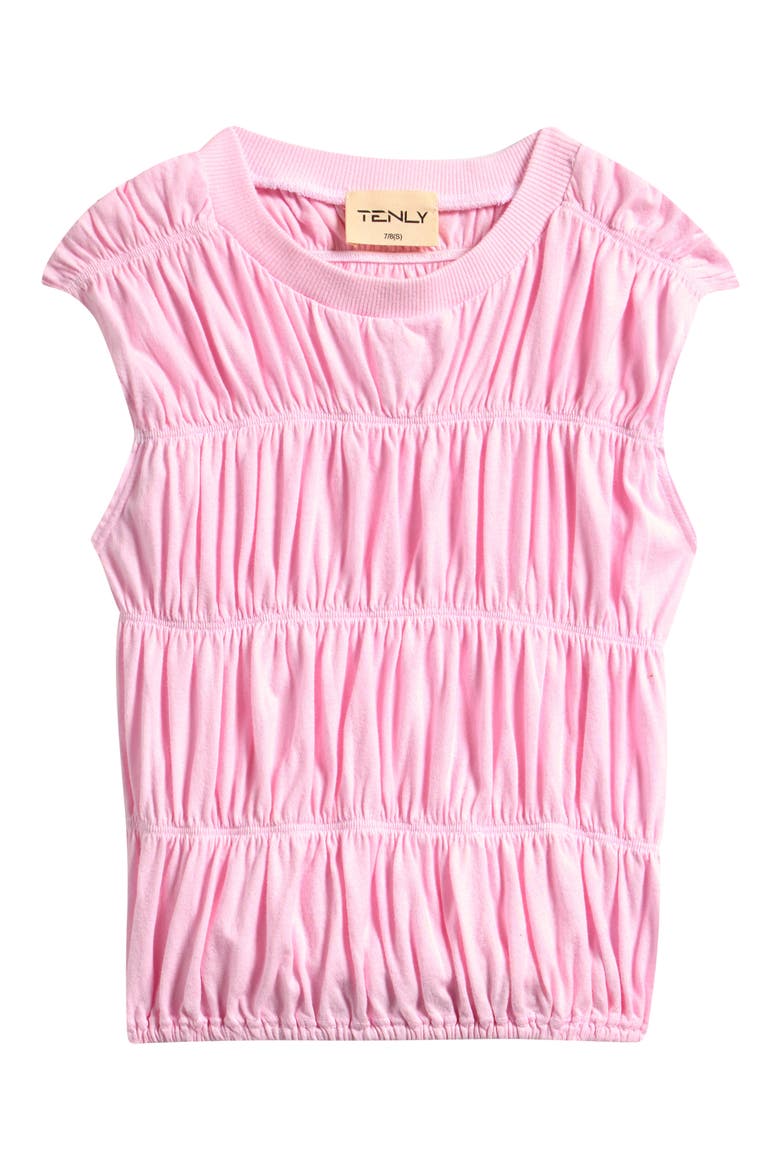 Kids Smocked Tiered Cotton Tank, Main, color, PINK GUAVA
