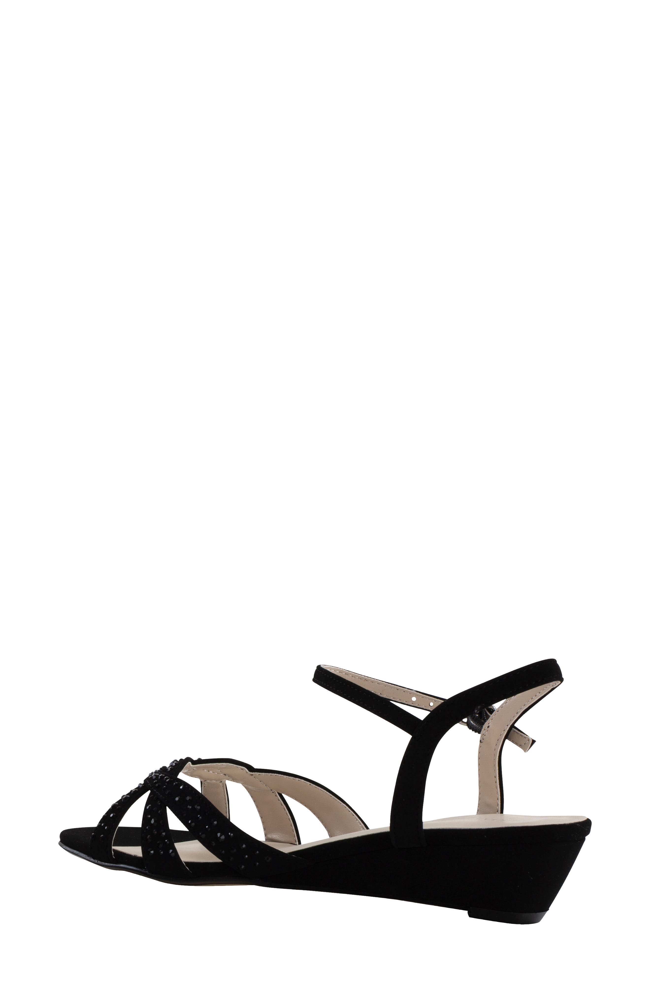 Touch Ups Lena Wedge Sandal, Alternate, color, Black