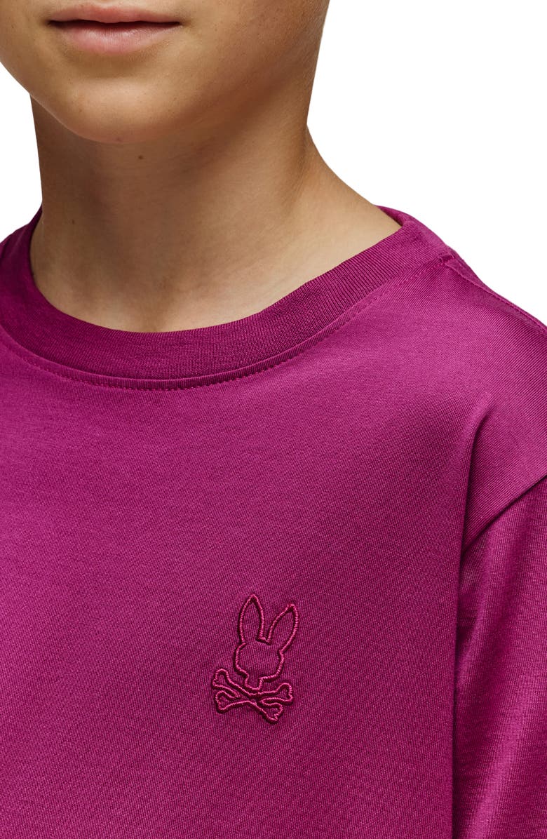 Psycho Bunny Kids' James Pima Cotton T-Shirt, Alternate, color, Boysenberry