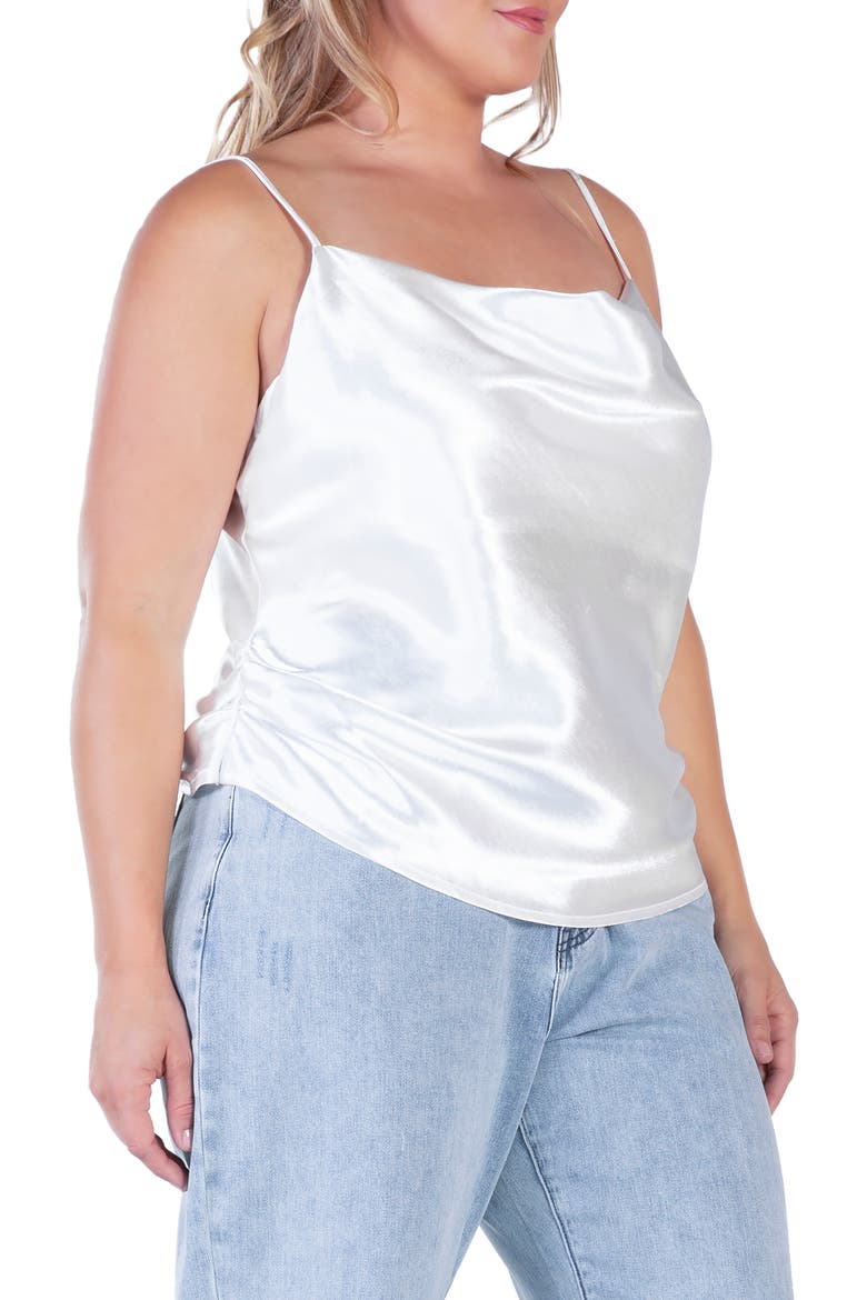 Cowl Neck Satin Camisole, Alternate, color, SILVER