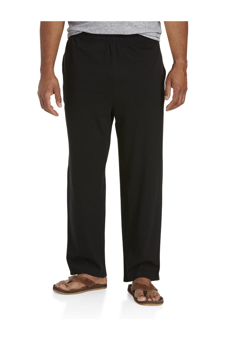 Big & Tall Open-Hemmed Jersey Pants, Main, color, BLACK