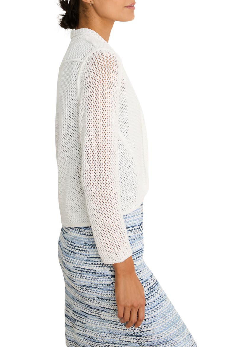 Mesh Stitch Cocoon Cardigan, Alternate, color, PAPER WHITE