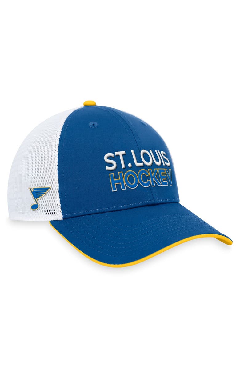 FANATICS Men's Fanatics Branded Blue/White St. Louis Blues Authentic Pro Alternate Jersey Adjustable Trucker Hat, Main, color, Blue