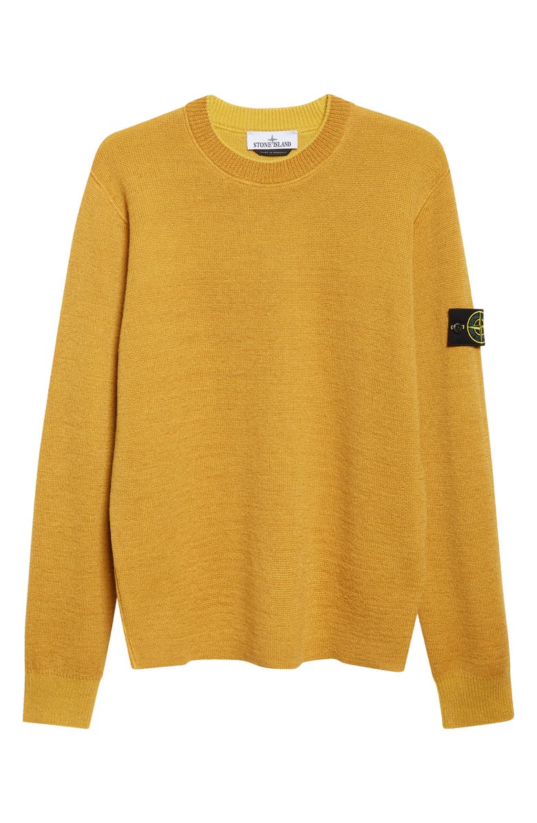 Stone Island Compass Logo Wool Blend Sweater, Main, color, Mustard