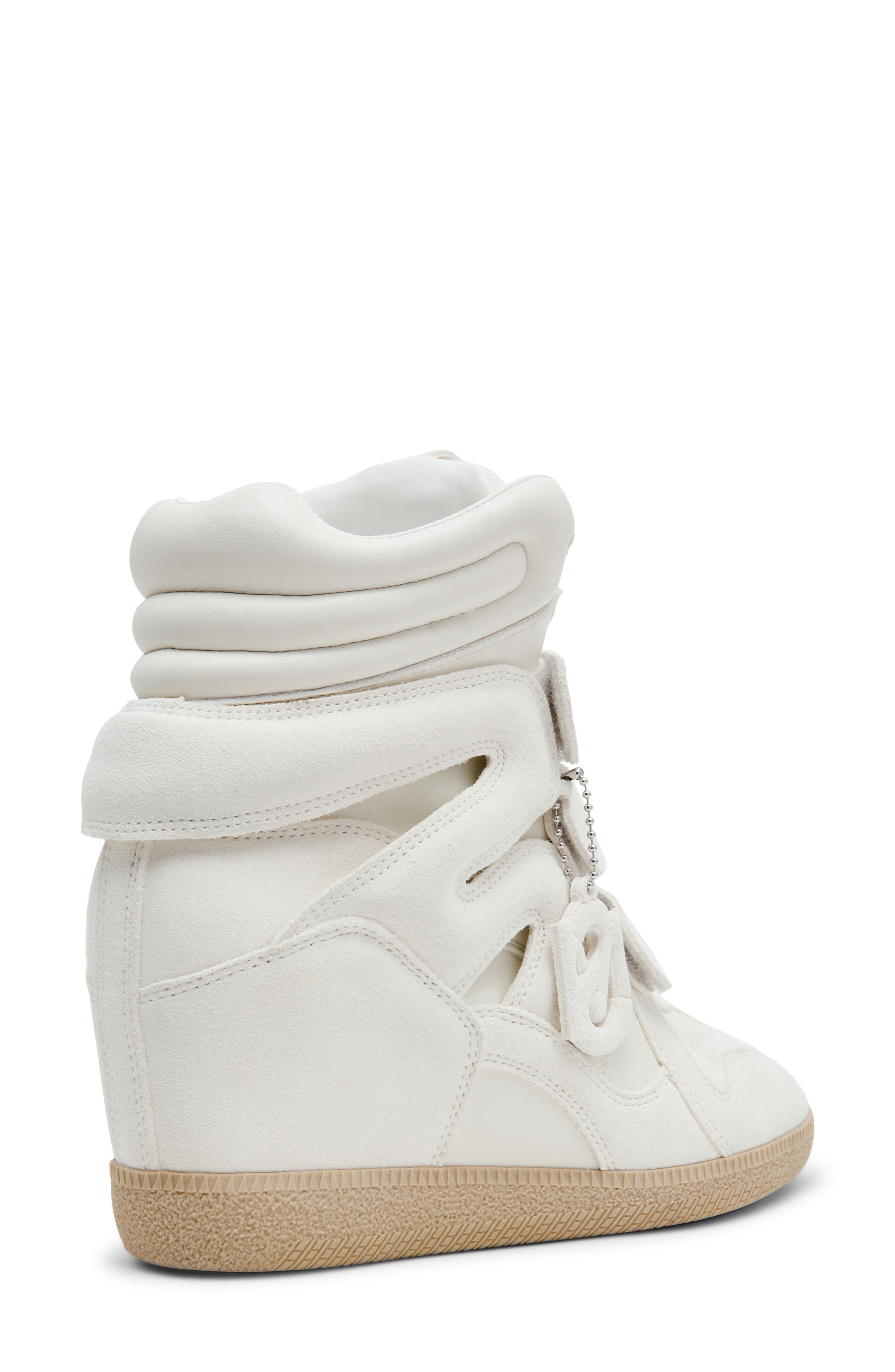 Mavis Wedge High Top Sneaker, Alternate, color, WHT SUEDE
