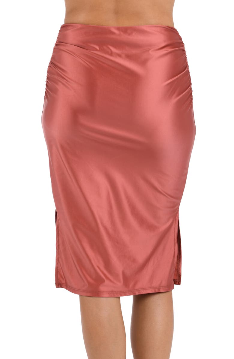 La Blanca Earth Cover-Up Satin Skirt, Alternate, color,