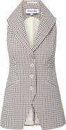 Veronica Beard Costa Stretch Cotton Gingham Vest