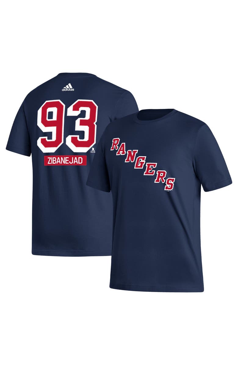 adidas Men's adidas Mika Zibanejad Navy New York Rangers Fresh Name & Number T-Shirt, Alternate, color, 