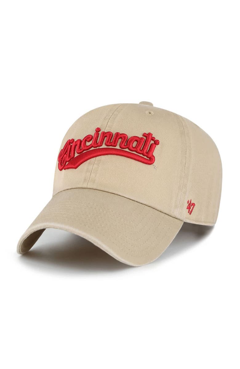 '47 Men's '47 Tan Cincinnati Bearcats Vault Clean Up Adjustable Hat, Main, color, Tan