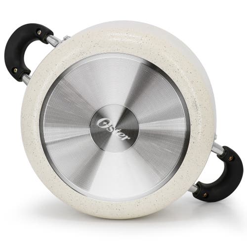 Oster Clairborne 6 Quart Aluminum Nonstick Dutch Oven With Lid In Sand In Neutral