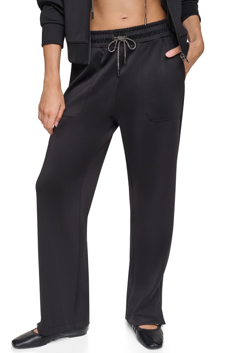 Pins & Patches Wide Leg Sweatpants, Main, color, BLACK