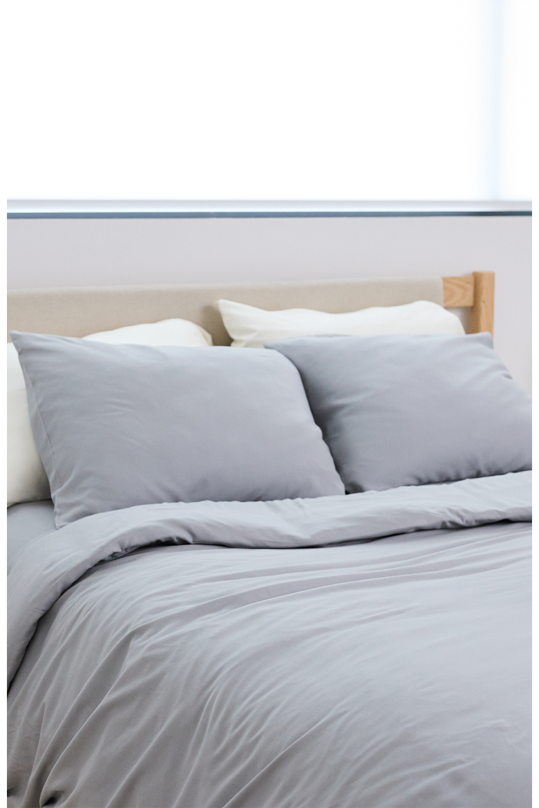 Performance Linen Blend Pillowcases, Alternate, color, Storm
