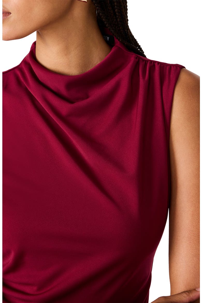 Mo Funnel Neck Matte Jersey Dress, Alternate, color, BEET RED