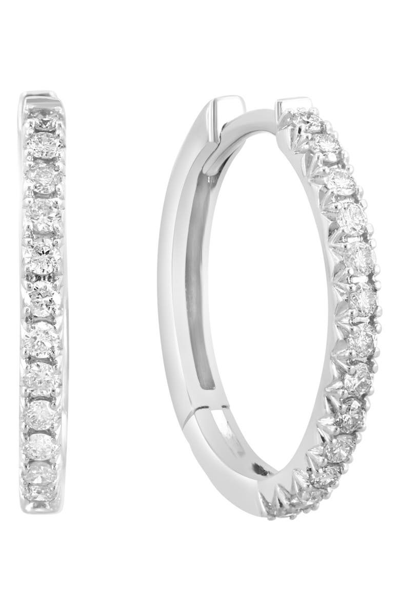 EFFY Diamond Hoop Earrings, Main, color, White