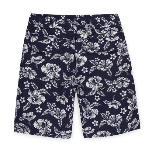 Hope & Henry Boys' Relaxed Linen Short, Toddler In Navy Hibiscus Linen