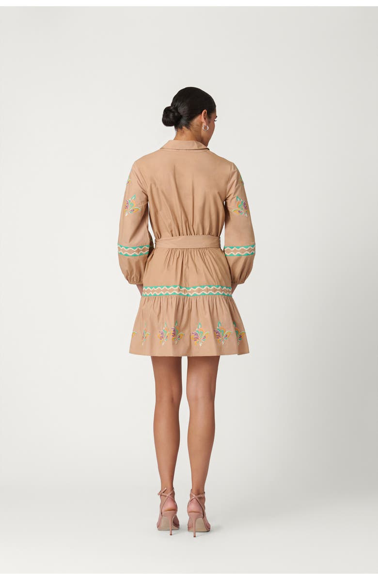 Shoshanna Camden Embroidery Ellery Dress, Alternate, color, Khaki