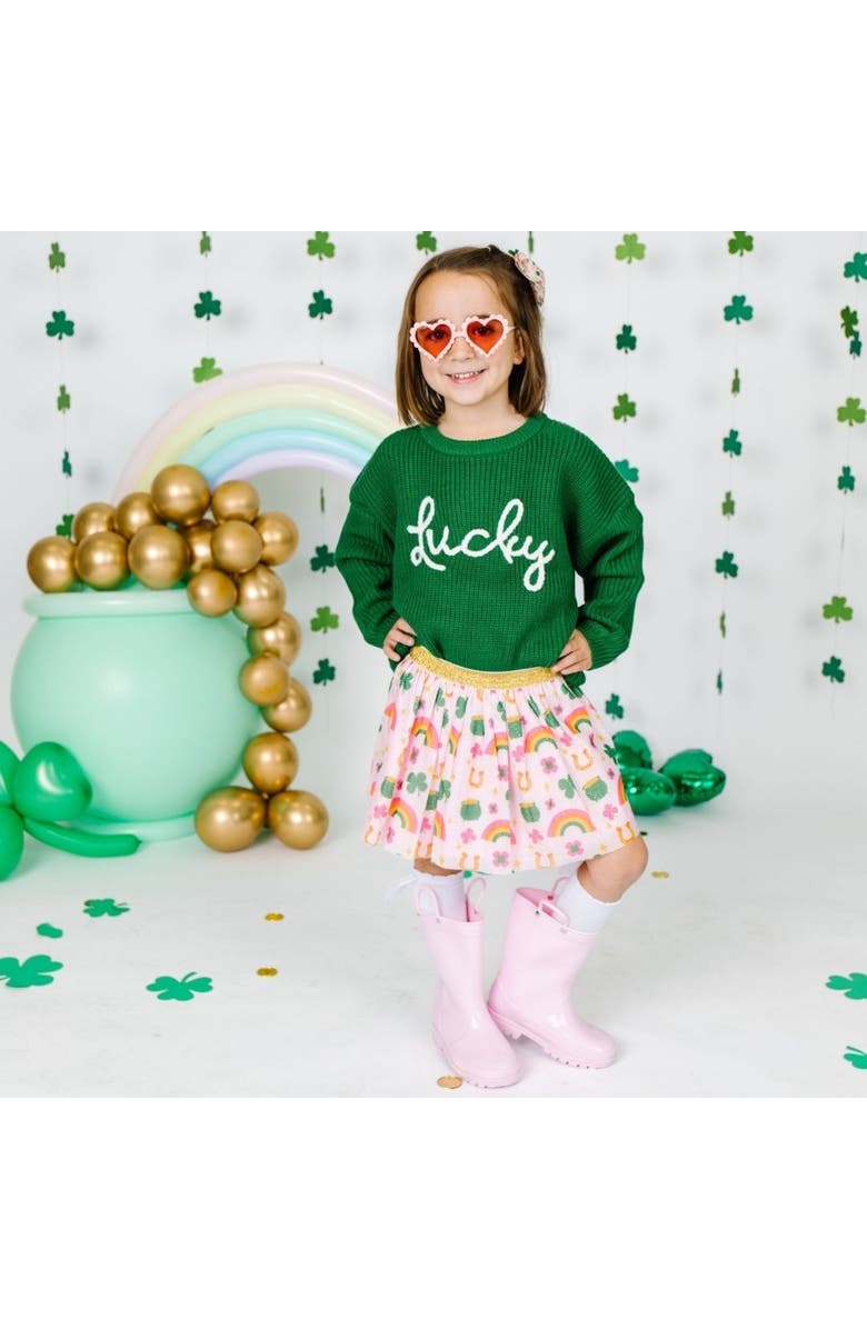 Sweet Wink Lucky Doodle St. Patrick's Day Tutu, Alternate, color, Soft Pink