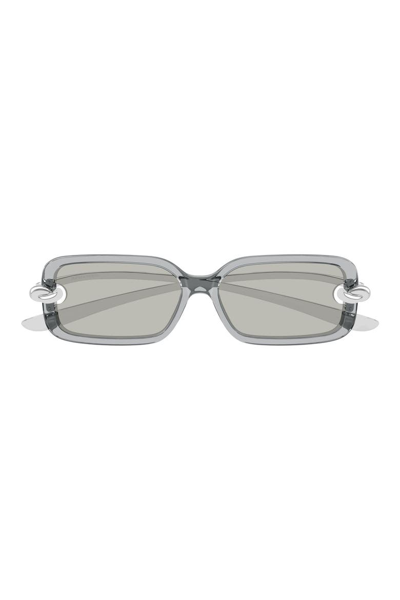 56mm Rectangular Sunglasses, Main, color, GREY