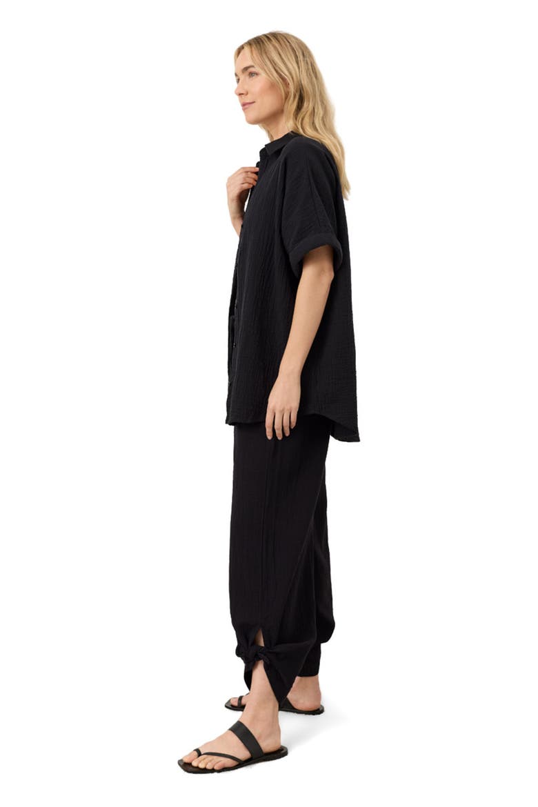 Organic Cotton Coastal Double Gauze Pants, Alternate, color, Jet Black