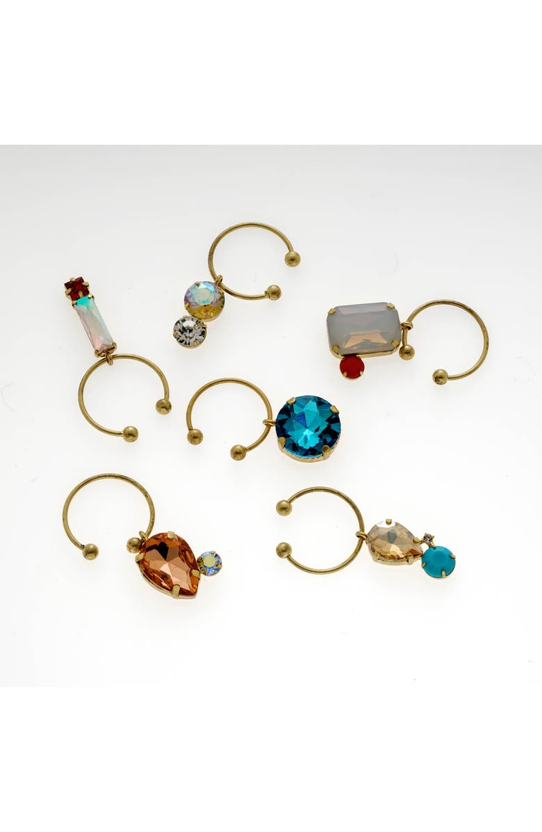 Joanna Buchanan Jeweled wine charms, set of 6, Main, color, Pink