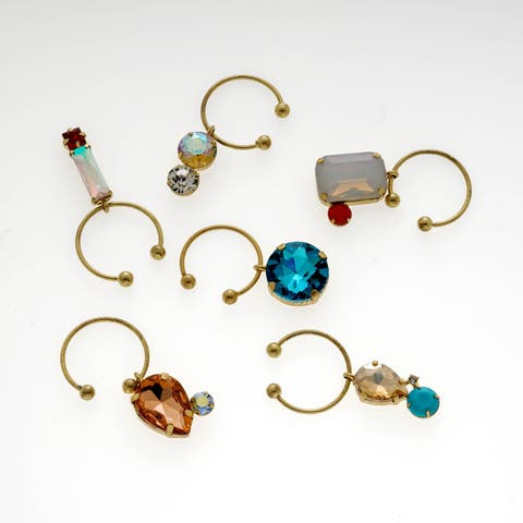 Jeweled wine charms, set of 6