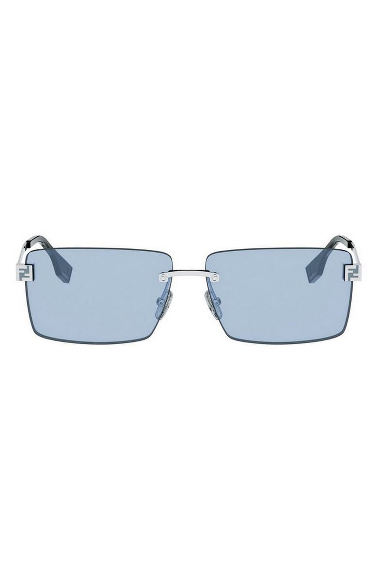 Fendi Sky Rimless Rectangular Sunglasses, Main, color, 