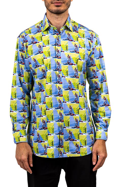 Fibonacci Stretch Ascension 3312 Contemporary Fit Button-Up Shirt