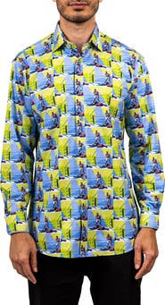 Maceoo Fibonacci Stretch Ascension 3312 Contemporary Fit Button-Up Shirt