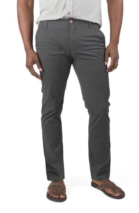 Straight Leg Stretch Cotton Blend Chino Pants