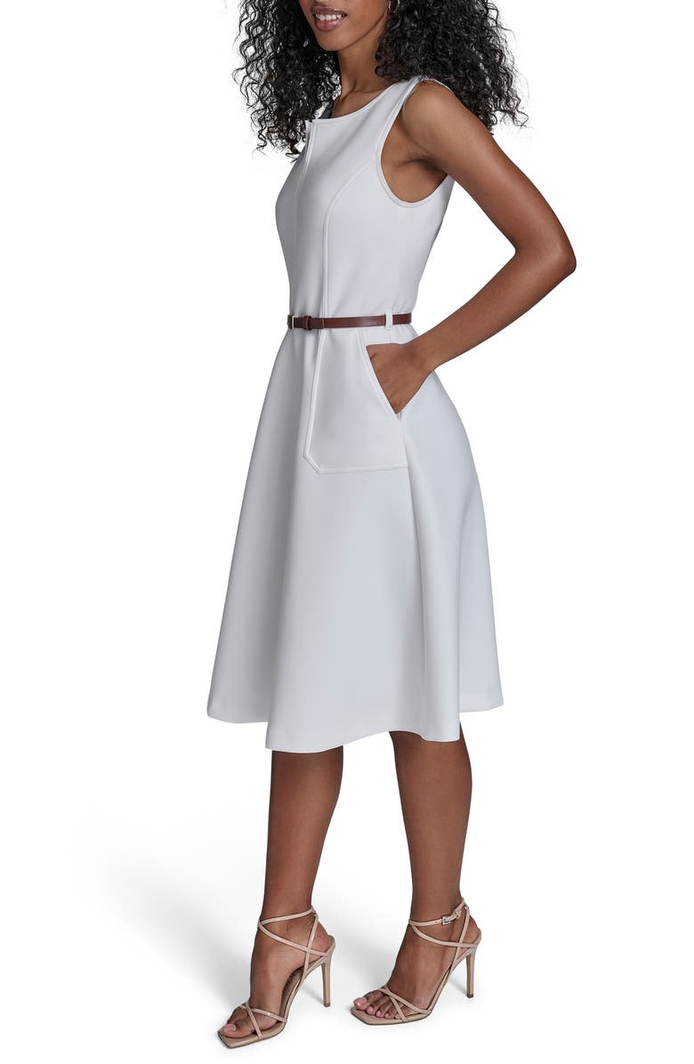 Calvin Klein Sleeveless A-Line Dress, Alternate, color, 